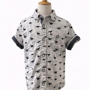 Stortion Boys Dinosaur Button-Down Shirt – Size 4T